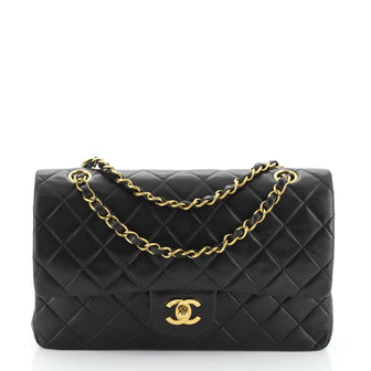 Chanel Vintage Classic Double Flap Bag Quilted Lambskin Medium