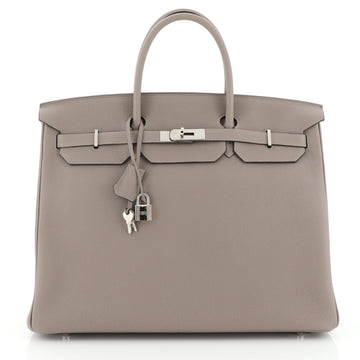 Hermes Birkin Handbag Grey Togo with Palladium Hardware 40