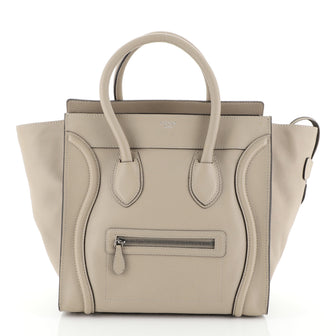 Celine Luggage Handbag Grainy Leather Mini