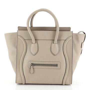 Celine Luggage Handbag Grainy Leather Mini