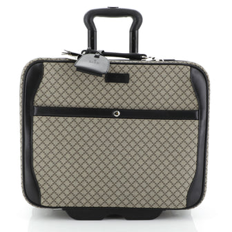 Gucci Carry On Trolley Rolling Luggage GG Coated Canvas with Leather 