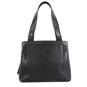 Chanel Vintage Logo Tote Caviar Medium