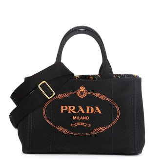 Prada Canapa Convertible Tote Canvas Mini