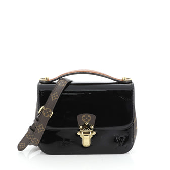 Louis Vuitton Cherrywood Handbag Vernis with Monogram Canvas BB