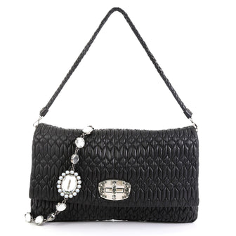 Miu Miu Crystal Clutch Matelasse Leather Large