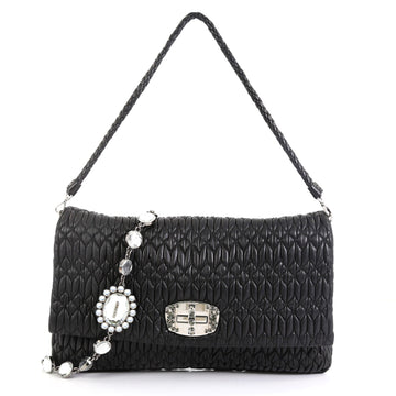 Miu Miu Crystal Clutch Matelasse Leather Large