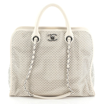 Chanel Up In The Air Convertible Tote Perforated Leather 