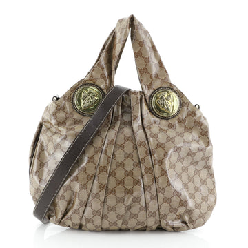 Gucci Hysteria Convertible Top Handle Bag GG Coated Canvas Small