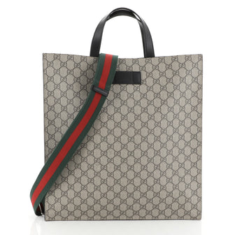 Gucci Convertible Soft Open Tote GG Coated Canvas Tall
