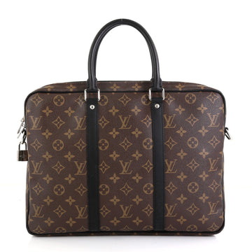 Louis Vuitton Porte-Documents Voyage Briefcase Macassar Monogram Canvas PM