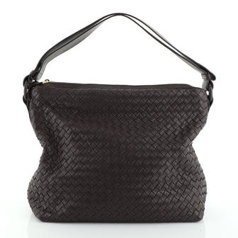 Bottega Veneta Zip Shoulder Bag Intrecciato Nappa Large