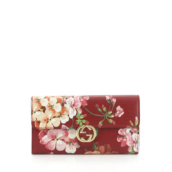 Gucci Icon Continental Wallet Blooms Print Leather 