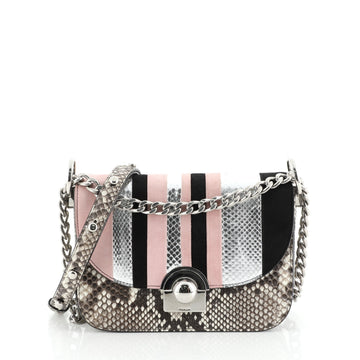 Prada Arcade Chain Crossbody Python and Suede 