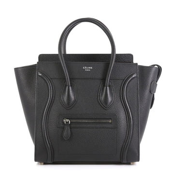 Celine Luggage Handbag Grainy Leather Micro