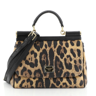 Dolce & Gabbana Soft Miss Sicily Bag Leopard Print Leather Medium