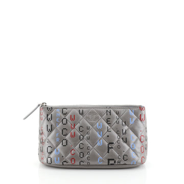 Chanel Data Center Zip Pouch Quilted Printed Lambskin Small