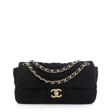 Chanel CC Flap Bag Quilted Jersey East West