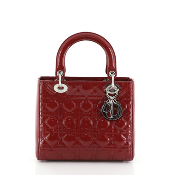 Christian Dior Lady Dior Handbag Cannage Quilt Patent Medium