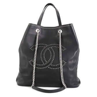 Chanel Coco Eyelets Shopping Tote Calfskin Large