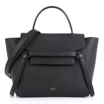 Celine Belt Bag Textured Leather Micro Black 468892