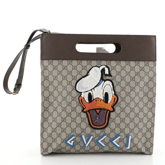 Gucci Donald Duck Soft Tote Embroidered GG Coated Canvas 