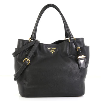 Prada Side Pocket Tote Vitello Daino Medium