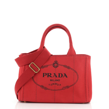 Prada Canapa Convertible Tote Canvas Mini