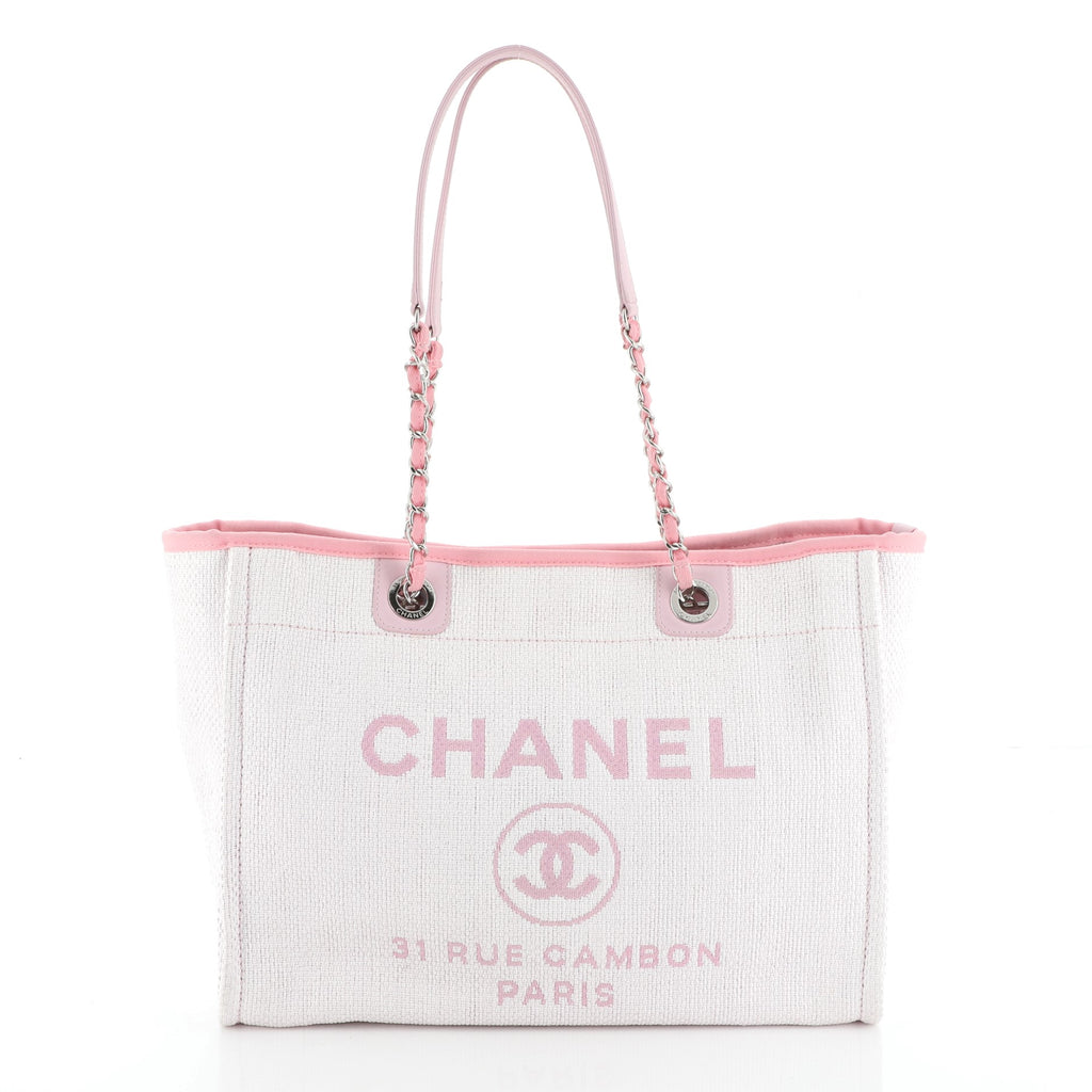 Chanel Deauville Tote Raffia Small Pink 4692013