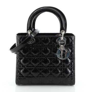 Christian Dior Vintage Lady Dior Bag Cannage Quilt Patent Medium
