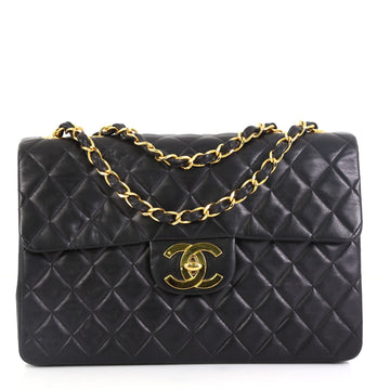 Chanel Vintage Classic Single Flap Bag Quilted Lambskin Maxi