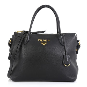 Prada Convertible Zip Satchel Vitello Daino Medium