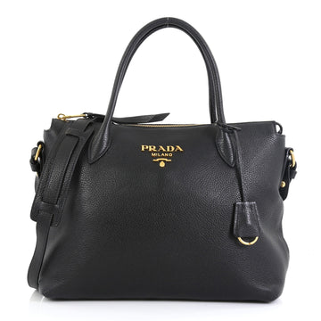 Prada Convertible Zip Satchel Vitello Daino Medium