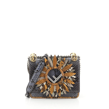 Fendi Kan I F Shoulder Bag Embellished Python Small