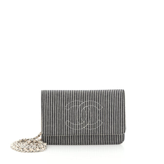 Chanel Timeless Wallet on Chain Striped Denim 