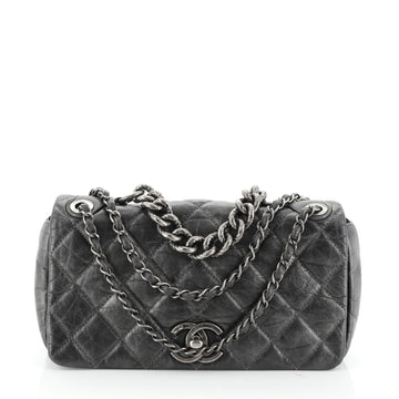 Chanel Pondichery Flap Bag Quilted Aged Calfskin Small