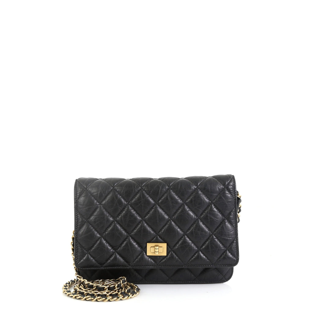 Chanel Reissue Wallet on Chain Quilted Aged Calfskin Black 4694864