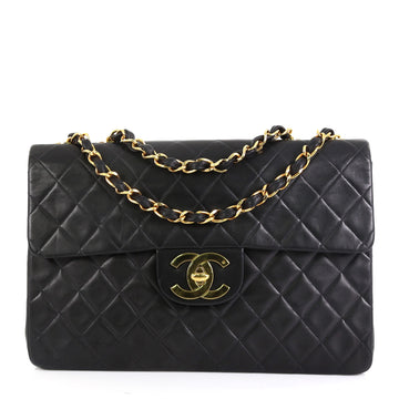 Chanel Vintage Classic Single Flap Bag Quilted Lambskin Maxi