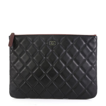 Chanel O Case Clutch Quilted Lambskin Small