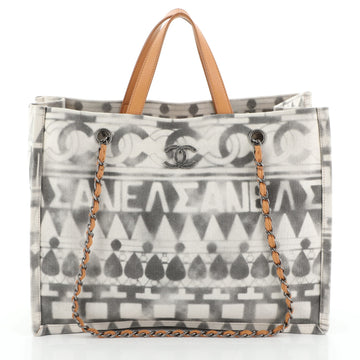 Chanel Iliad Shopping Tote Printed Canvas Medium