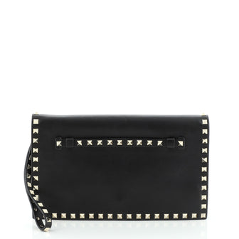Valentino Rockstud Flap Clutch Leather 