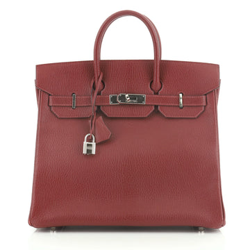 Hermes HAC Birkin Bag Red Chevre de Coromandel with Palladium Hardware 32