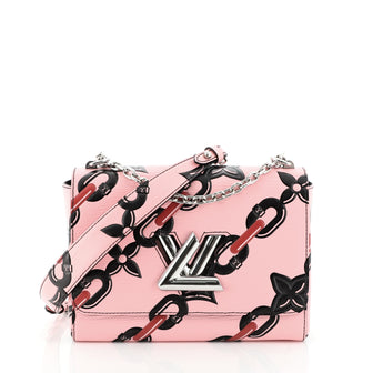 Louis Vuitton Twist Handbag Chain Flower Print Epi Leather MM