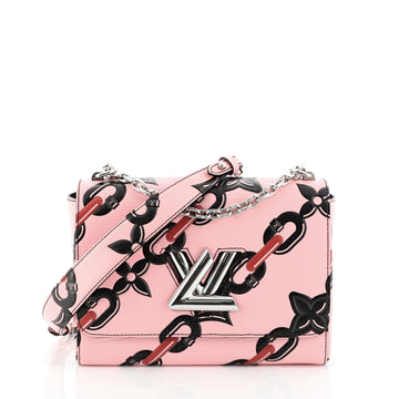 Louis Vuitton Twist Handbag Chain Flower Print Epi Leather MM