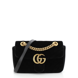 Gucci GG Marmont Flap Bag Matelasse Velvet Mini