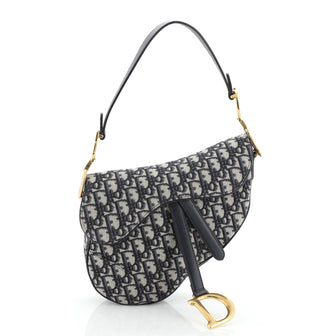 Christian Dior Saddle Handbag Oblique Canvas Medium