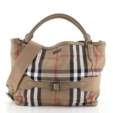 Burberry Brecon Convertible Tote House Check Canvas 