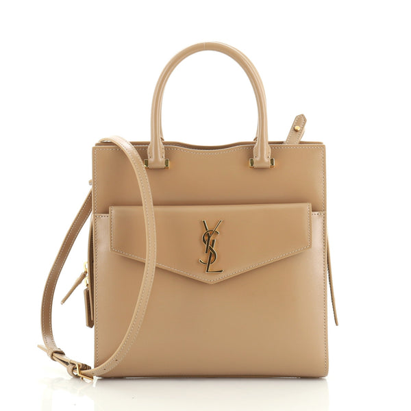 Saint Laurent Uptown Tote Leather Small Neutral 2323051