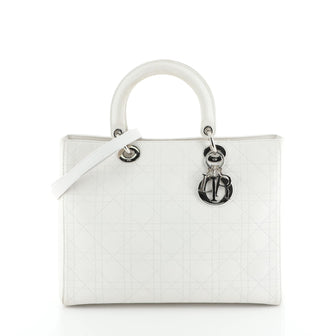 Christian Dior Lady Dior Bag Stitched Cannage Leather Large