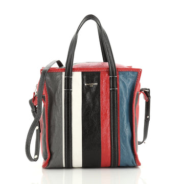Balenciaga Bazar Convertible Tote Striped Leather Small