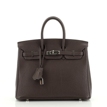 Hermes Birkin Handbag Brown Togo with Palladium Hardware 25